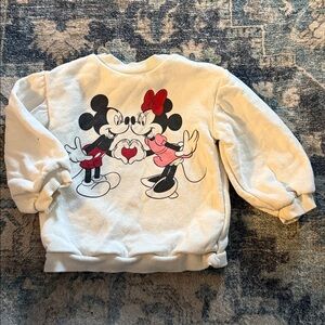 H&M Disney Minnie and Mickey Mouse Sweatshirt - Red and Black Accents. 18-24 mo